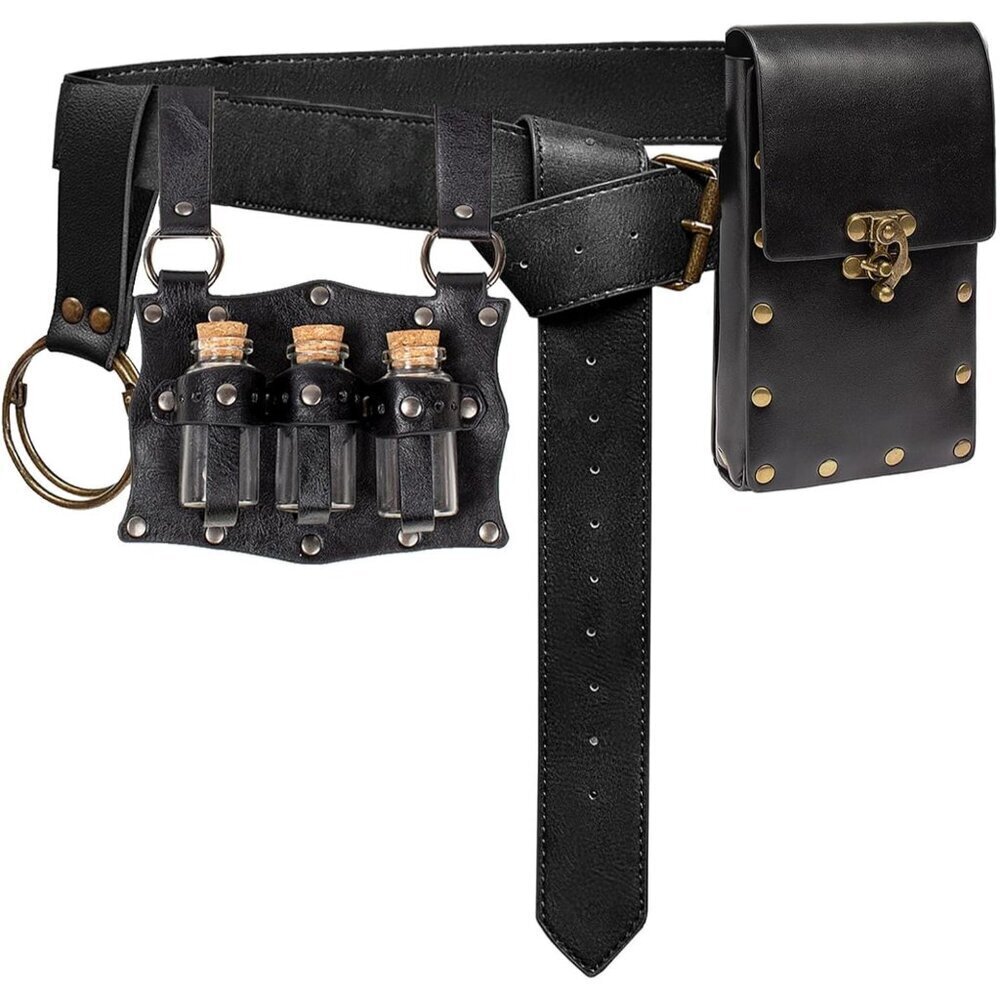 Renaissance Costume Accessories Faux Leather Belt Pouch Fanny Pack Medieval Fest